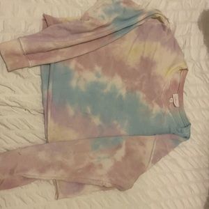 Tie die cropped sweater